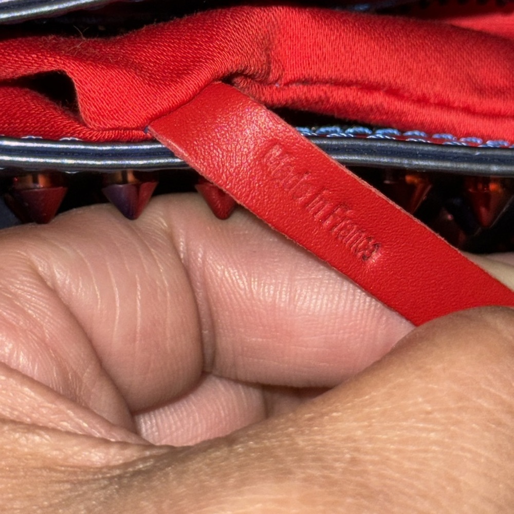 Christian Louboutin preloved clutch great condition color blue n purple studs - Picture 12 of 12